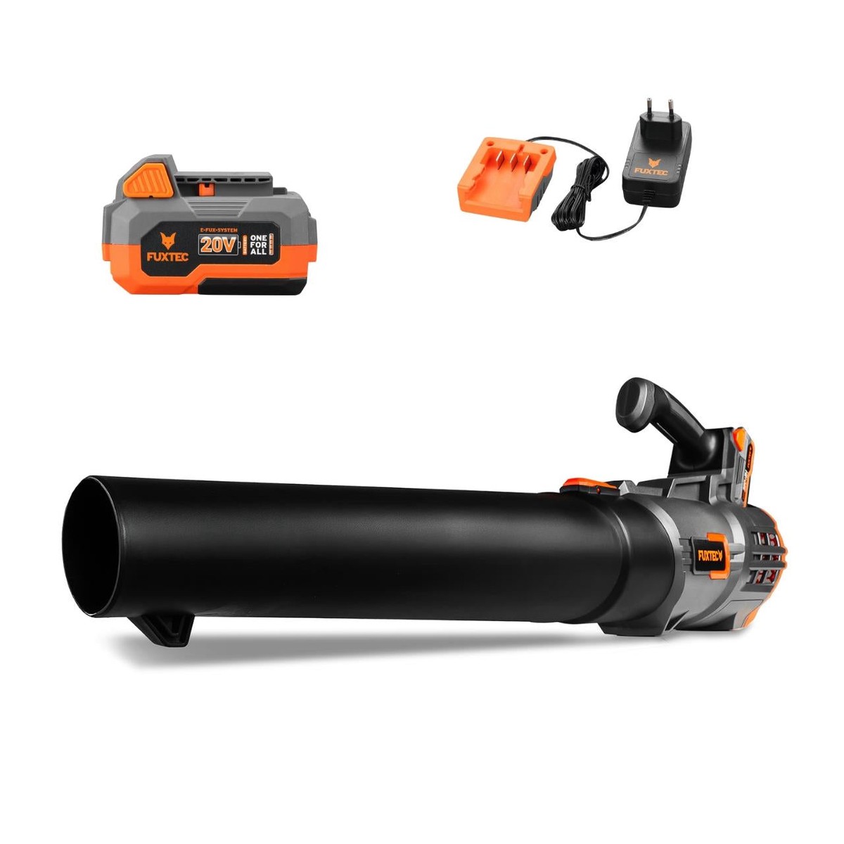 B-WARE FUXTEC 20V cordless leaf blower FX-E1LB20 SET 3 with 1 x battery 4Ah, 1 x charger 1A