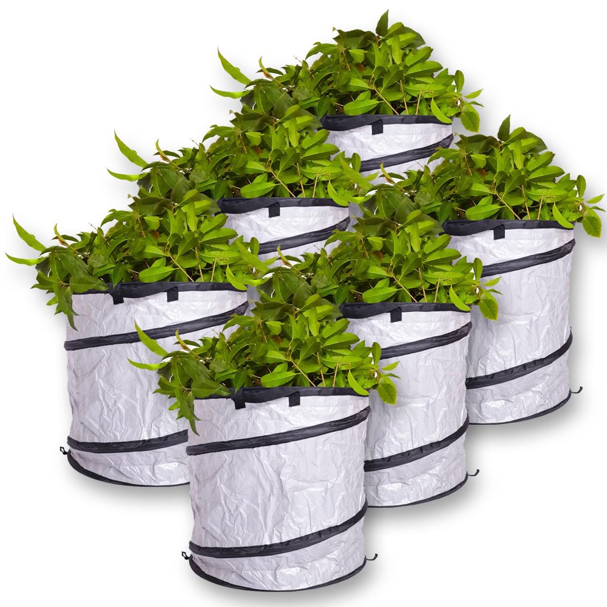 FUXTEC set of 6 85L garden waste garbage cans FX-GB085