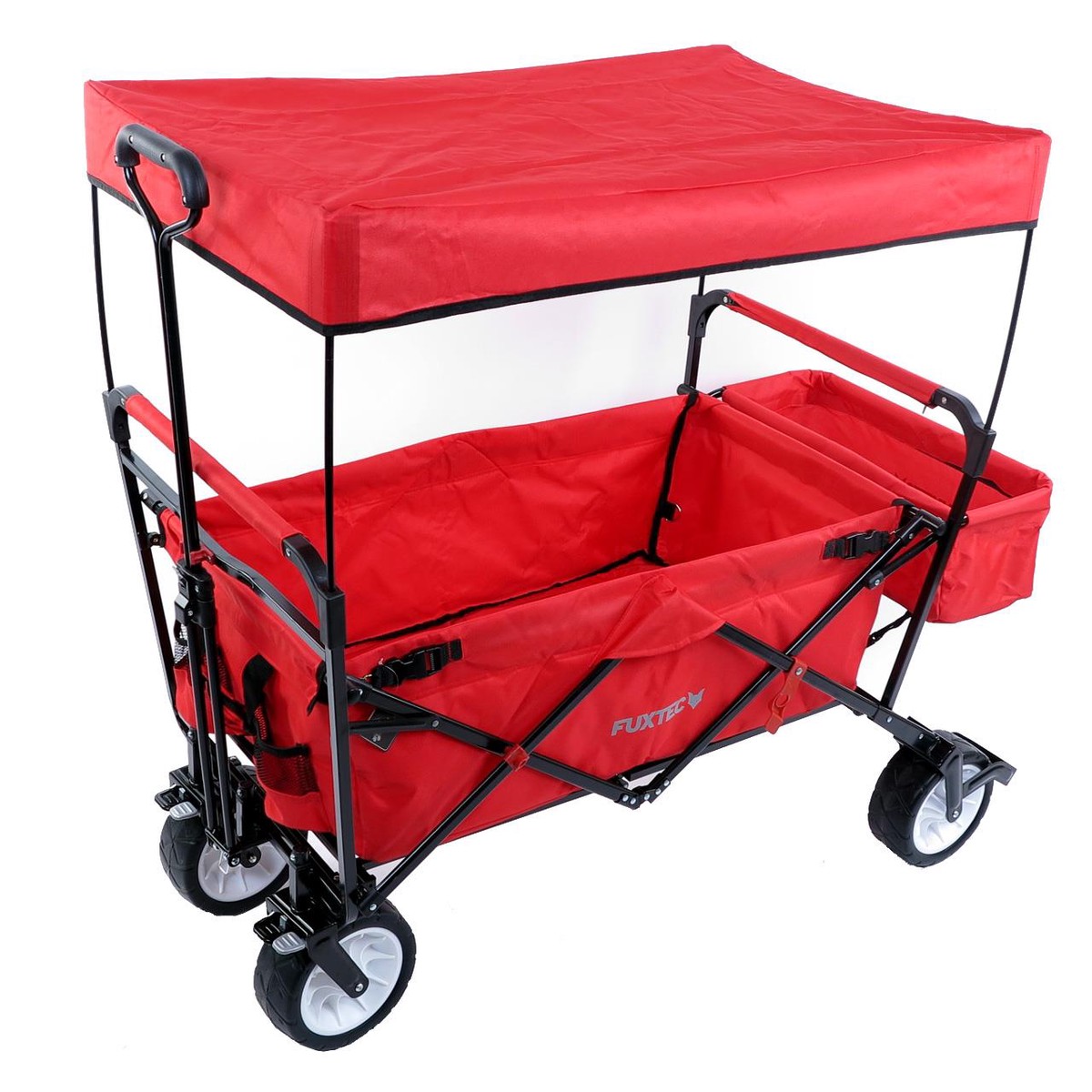 B-WARE FUXTEC Folding Wagon / Foldable Wagon / Trolley / Hand Cart JW-76C RED