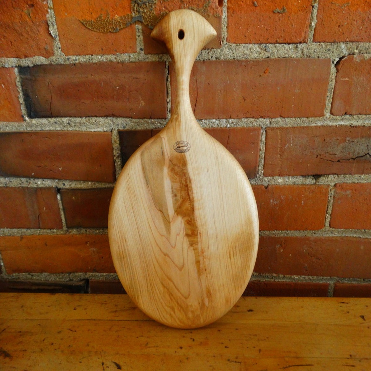 Round Wooden Cutting Board with Handle USA Made