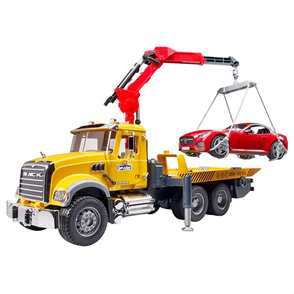 Bruder Toys MACK Granite Tow Truck with Roadster