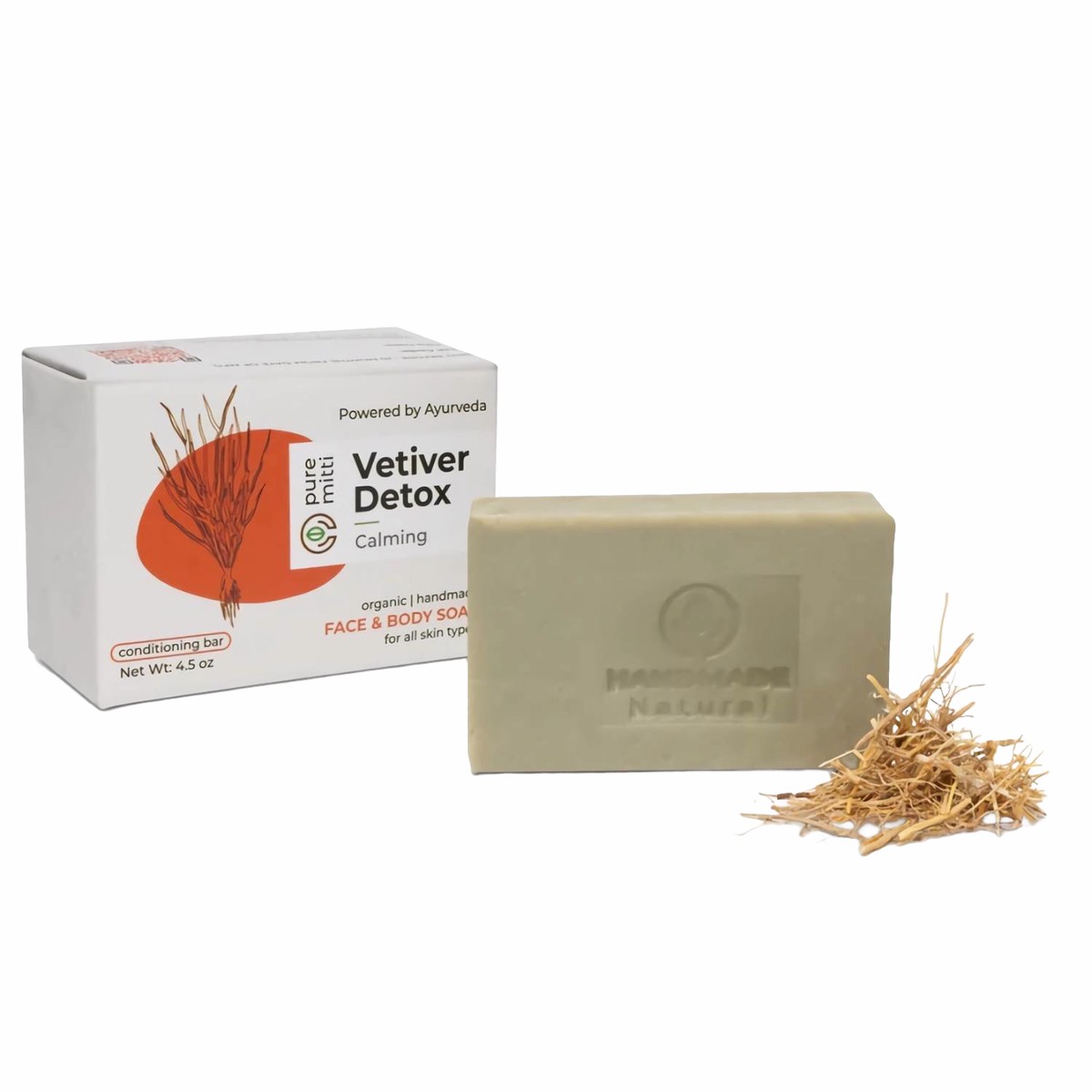 Vetiver Calming Ayurvedic Bar Soap - Organic / Handmade