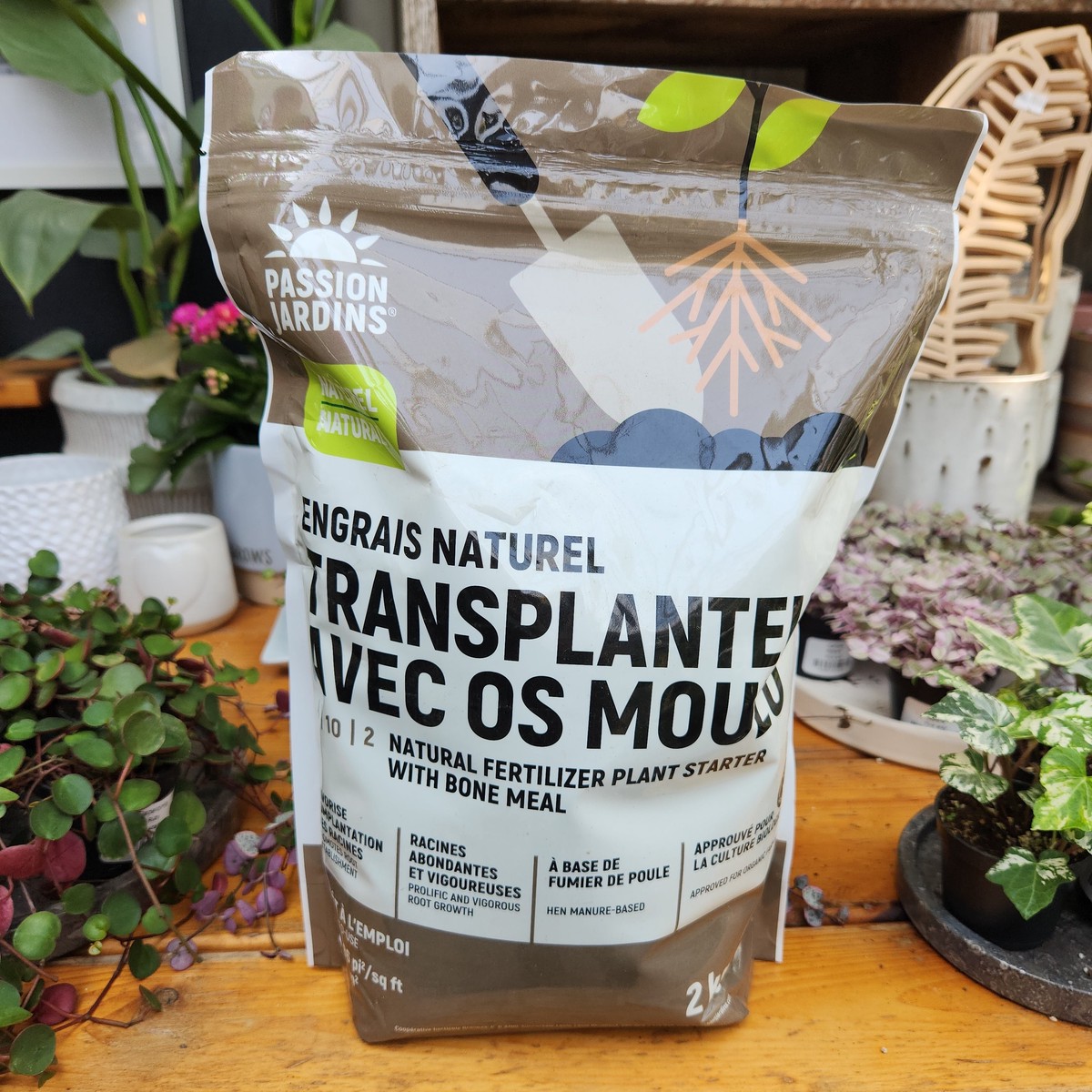 Engrais naturel transplanteur avec os moulu Passion Jardin 4-10-2