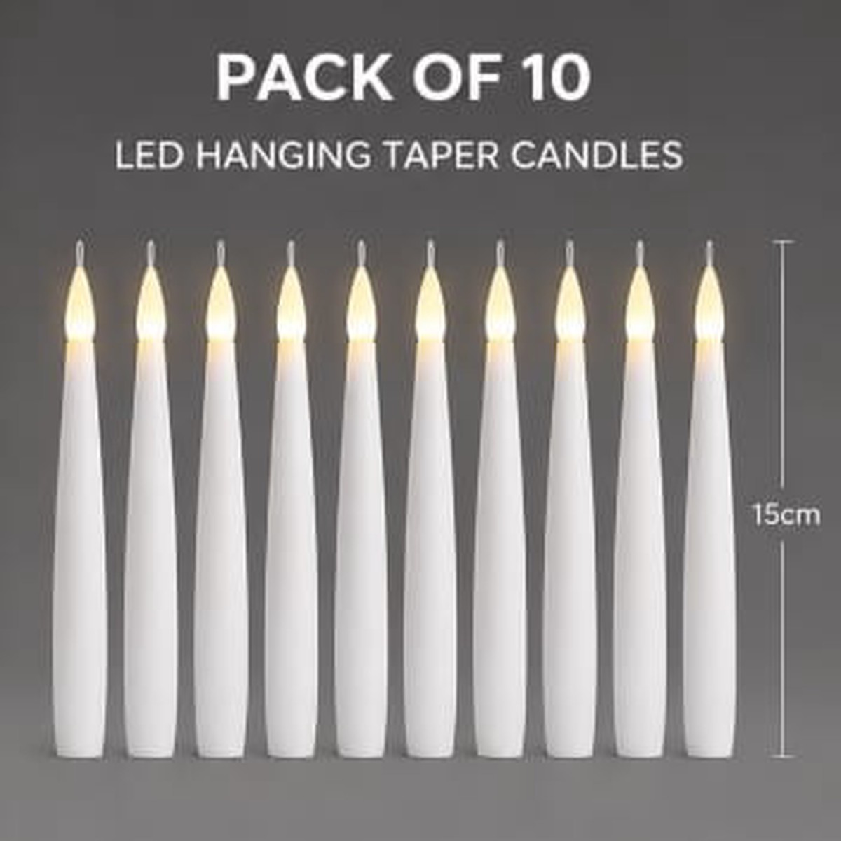 Battery Operated Floating Candles with Remote 10 Pack (15cm, White)