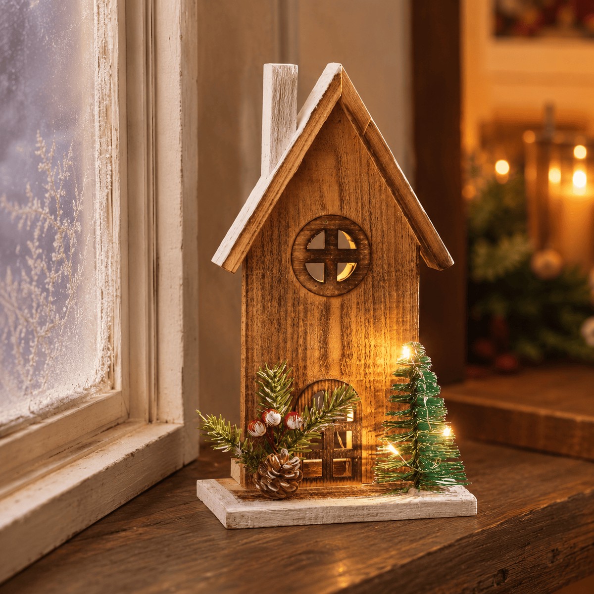 Three Kings Wood InLit Christmas House FSC 1