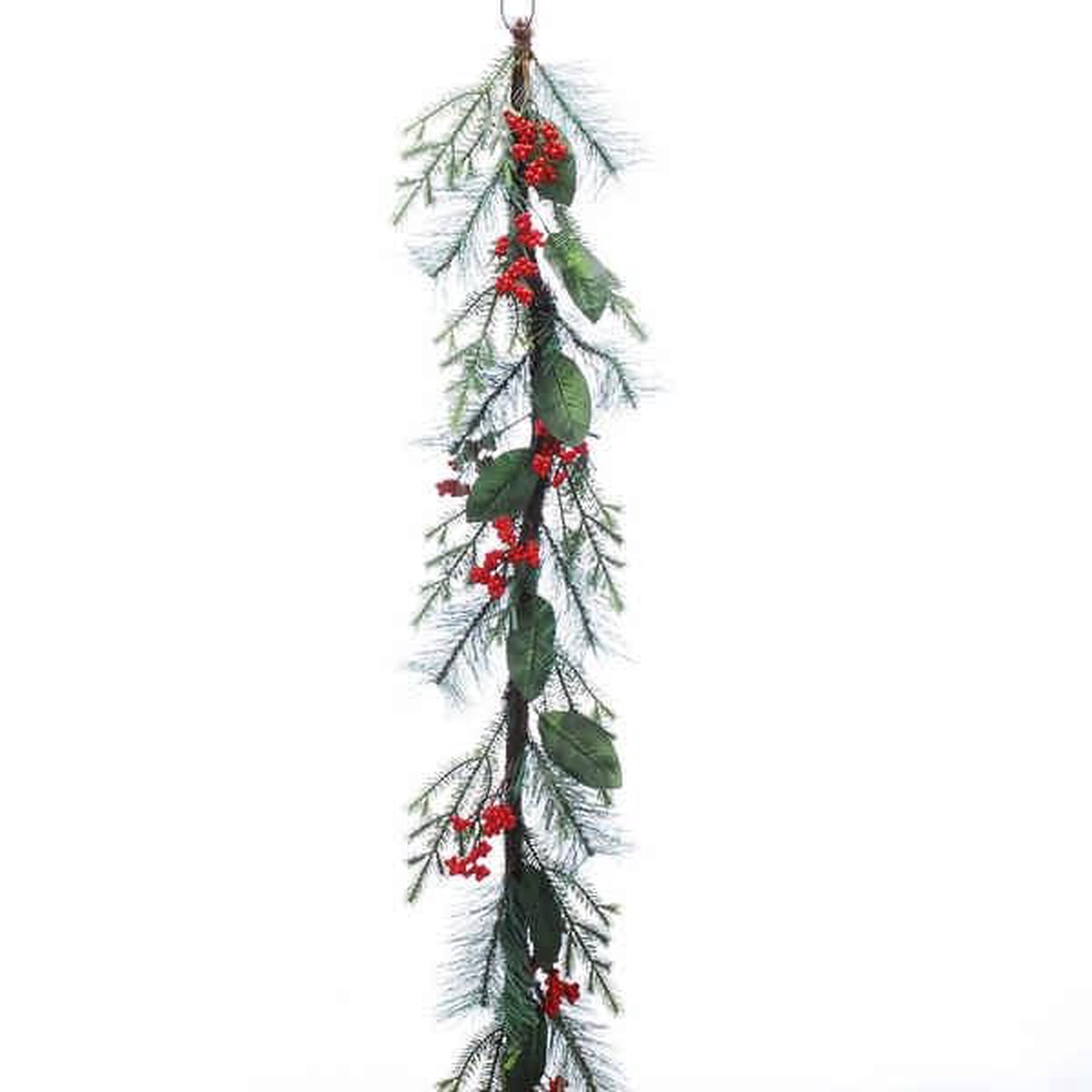 Festive 180cm Mixed Greens Mini Red Berries Garland