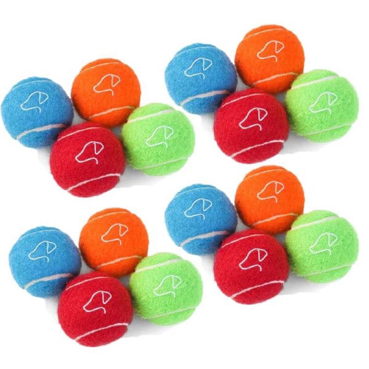 Zoon Pooch 6.5cm Squeaky Mini Tennis Balls - 12 pk