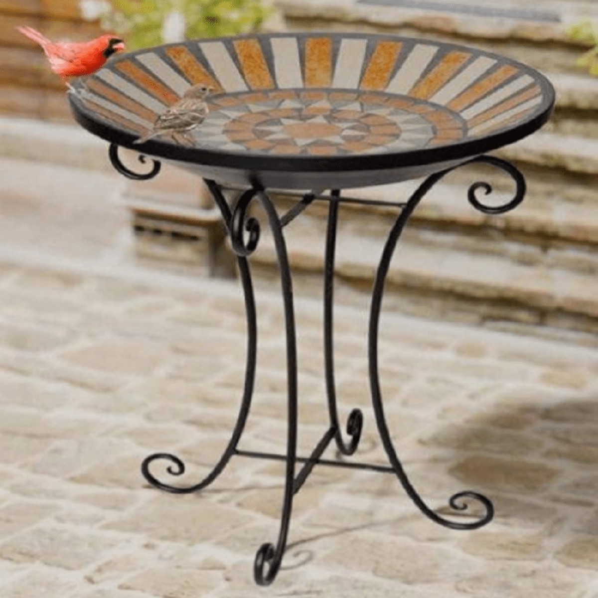 Panacea Rustic Mosaic Bird Bath